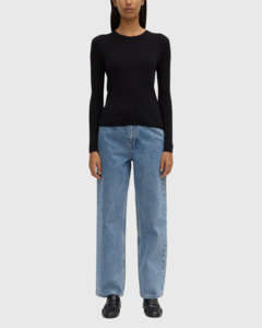 Knitwear: Amira Knit Long Sleeve Tee Black