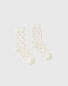 Kathryn Wilson: Heart Socks Cream/Pink