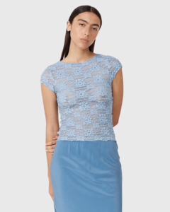 Rowie: Galo Sunflower Lace Tee Periwinkle
