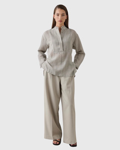 Relaxed Ramie Linen Shirt Stone