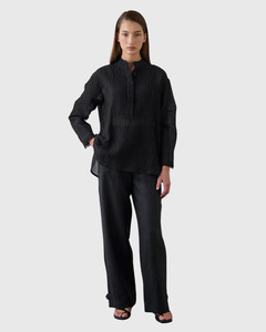 Relaxed Linen Shirt Black