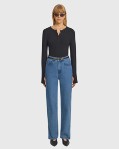 Clique Rib Henley Black