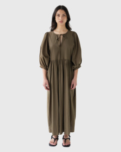Sophie: Cotton Midi Dress Forest
