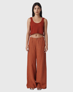Sale: Carlotta Linen Wide Pant Paprika Stripe