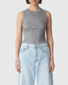 Sale: Panelled Rib Tank Grey Marle