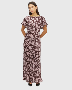 Camelia Dress (Dusk Blossom Plisse) Rose Lustre