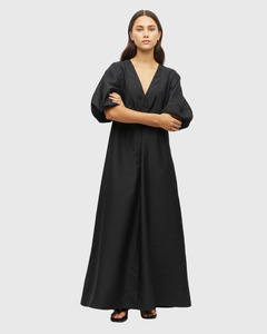 Juliette Hogan: Piper Dress (Light Dupion) Black