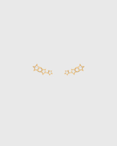 Astra Triple Star Earrings Gold