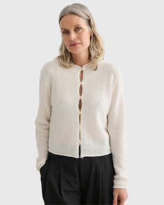 Alpaca Cropped Cardigan Ivory