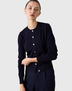 Sylvia Merino Cardigan Navy