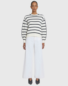 Bestsellers: Scenario Knit Ivory/Black Stripe