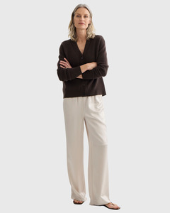 New Arrivals New: Cashmere V-Neck Cardigan Bitter Chocolate
