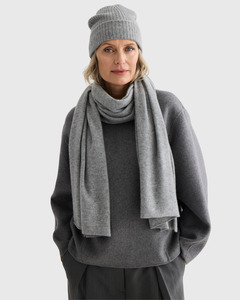 Knitwear: Cashmere Beanie Grey Marle