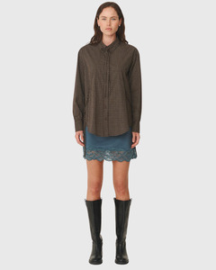Rowie: Frankie Tie Long Sleeve Shirt Cocao Check