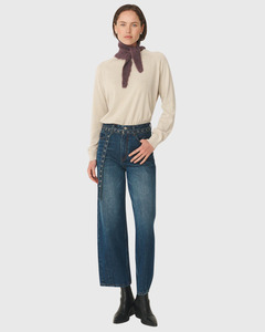Rowie: Noa Knit Neckerchief Scarf Aubergine Marle