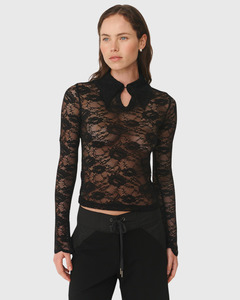 Rowie: Charlotte Rose Lace Top Noir