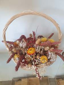 Artificial Dried Flowers: Dried Basket