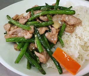 Pork & Round Beans on Rice BBQ Noodles House