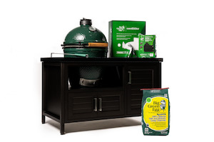 Big Green Egg Bundles: Big Green EGG Large 53in Farmhouse Kitchen bundle c/w EGG,Farmhouse,convEGGtor,cover,ash tool,grid gripper,charcoal,table nest