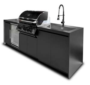 Titan 304 S/S Satin Black Outdoor Kitchen - 3 burner