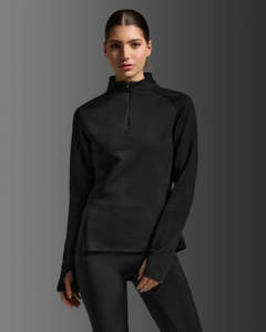 Clothing: 2XU Womens 1/4 zip Top Ignition Haptic Blk
