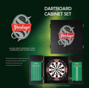 Darts: Shot Dartboard Steinlager Classic & Cabinet