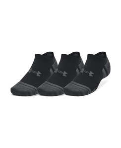 UA Unisex Socks No Show Perf Tech 3pk (001)