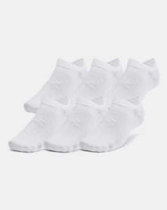 UA Unisex Socks Essential 6 Pack No Show (100)