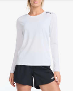 Clothing: 2XU Womens Aspire L/S Tee Shirt Wht