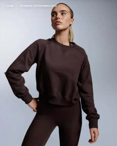 Clothing: 2XU Womens Organic Cotton Ribbed Crew (Brn)