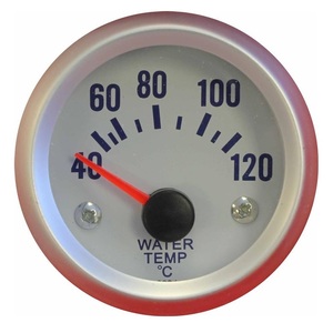 52mm Analog: 2" BRUSHED SILVER FACE WATER TEMP GAUGE. SILVER BEZEL - BC Direct