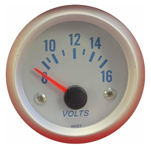 2" BRUSHED SILVER FACE VOLT GAUGE. SILVER BEZEL - BC Direct