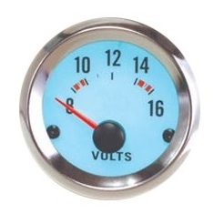 52mm Analog: 2" WHITE FACE VOLT GAUGE. CHROME BEZEL - BC Direct