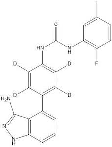 Linifanib-d<sub>4</sub> | CAS number: 796967-16-3 (unlabelled)