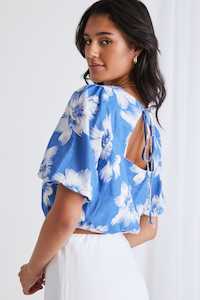 Womens Winter Sale 2 Get 30 Off: IVY + JACK - Feeling Top - Blue Hibiscus