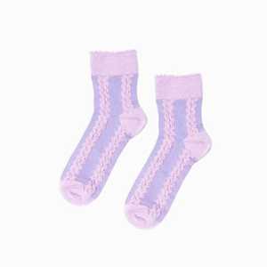 The Girl Club - Lilac Cable Cotton Socks - Lilac