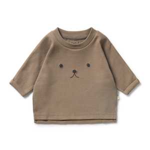 Kids Baby Wear Brands: Wilson & Frenchy - Organic Rib Long Sleeved Top - Walnut