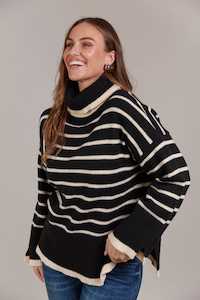 eb&ive | Katana Roll Neck Knit - Black