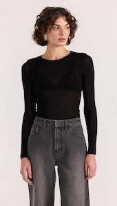 STAPLE THE LABEL - ASTA SHEER KNIT TOP - Black