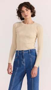 STAPLE THE LABEL - KYRA RIB KNIT TOP - Ecru