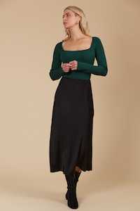 Isle of Mine | Maia Midi Skirt - Onyx