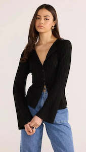 Womens Winter Sale 2 Get 30 Off: MINK PINK - Johnna Button Knit Top - Black