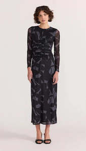 STAPLE THE LABEL - AURA MESH MIDI DRESS - ABSTRACT