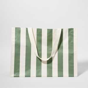 Sunnylife: SUNNYLiFE  - Carryall Beach Bag The Vacay - Olive Stripe