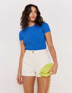 All Womens: MINK PINK - APOLLO RIB KNIT TEE - COBALT