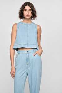 All Womens: STAPLE THE LABEL - AMELIA CHAMBRAY TOP - LIGHT BLUE