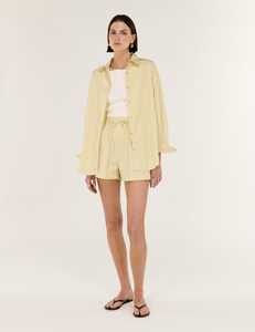 All Womens: STAPLE THE LABEL - Zeno Long Sleeve Shirt - Yellow White Stripe