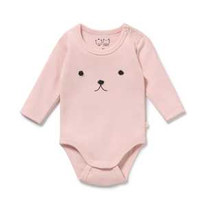 Wilson & Frenchy - Organic Rib Long Sleeved Bodysuit - Strawberry Cream