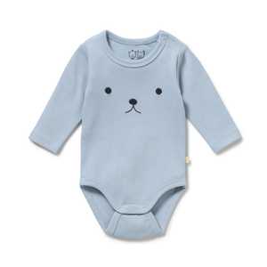 Wilson & Frenchy - Organic Rib Long Sleeved Bodysuit - Storm Blue