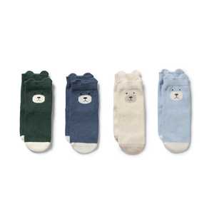 Wilson & Frenchy - Organic 4 Pack Baby Socks - Moss, Buttermilk, Storm Blue, Twilight